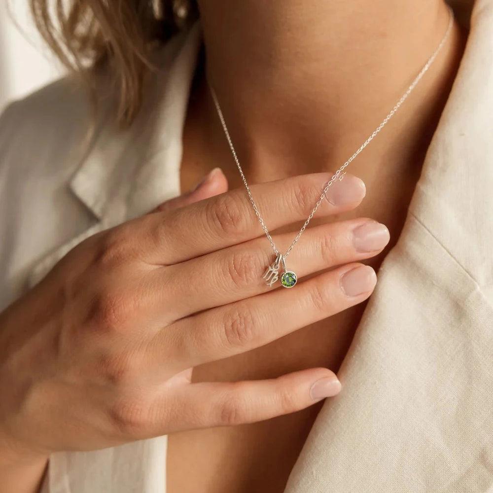 Dainty Birthstone Zodiac Necklace (14k Gold-Plated) - Jewelled Me
