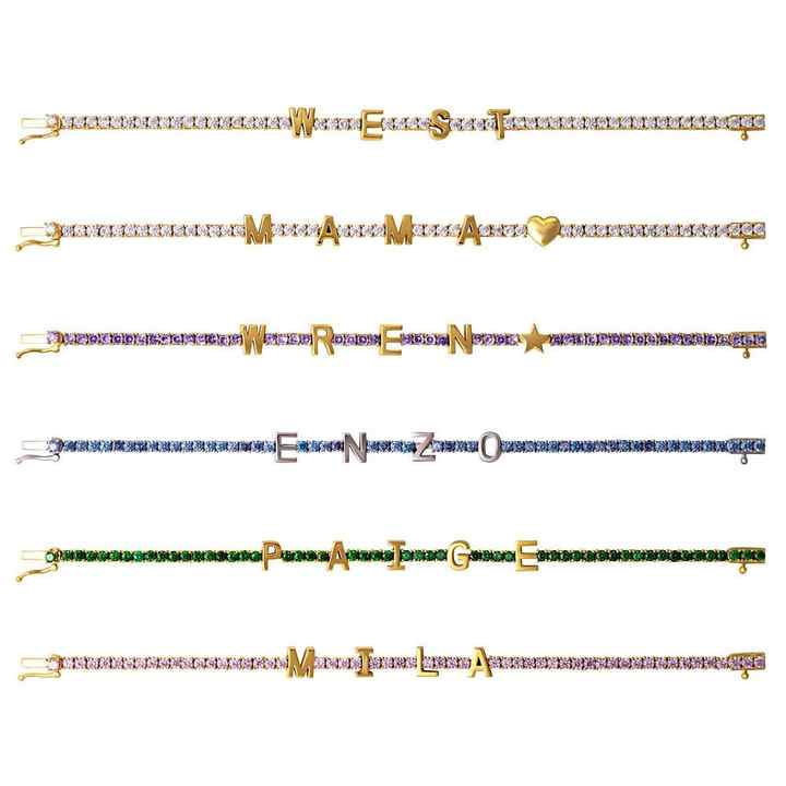 ICED Custom Name Tennis Rainbow Gem Bracelet - Jewelled Me