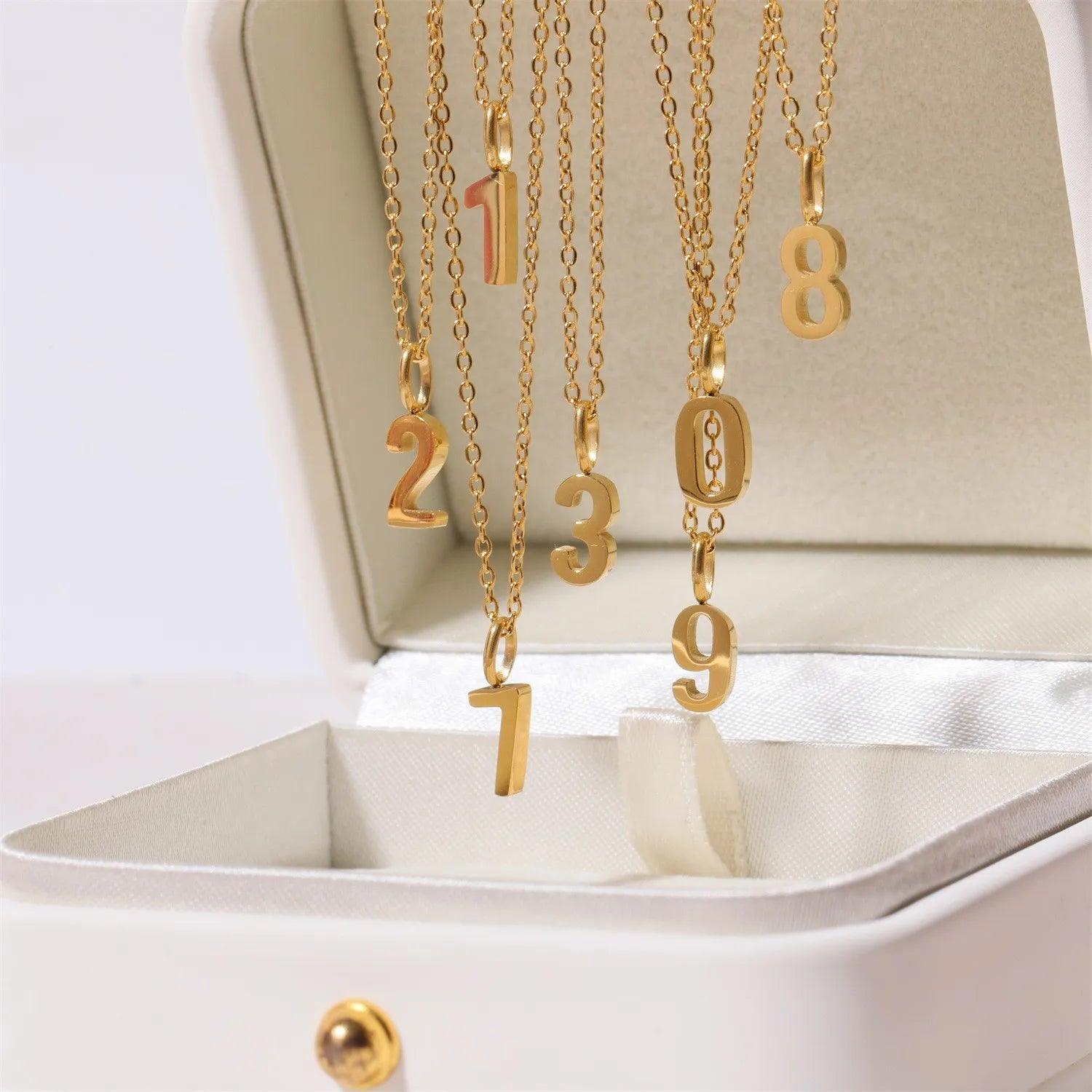 Dainty Number Necklace - Jewelled Me