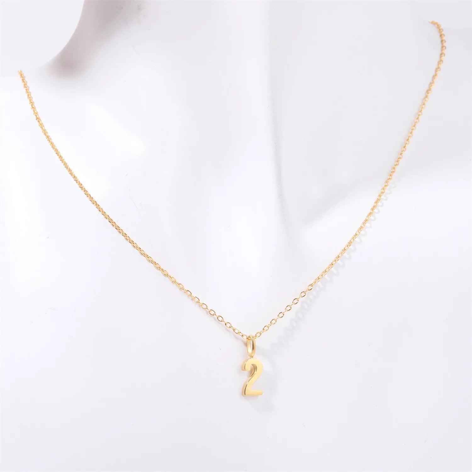 Dainty Number Necklace - Jewelled Me