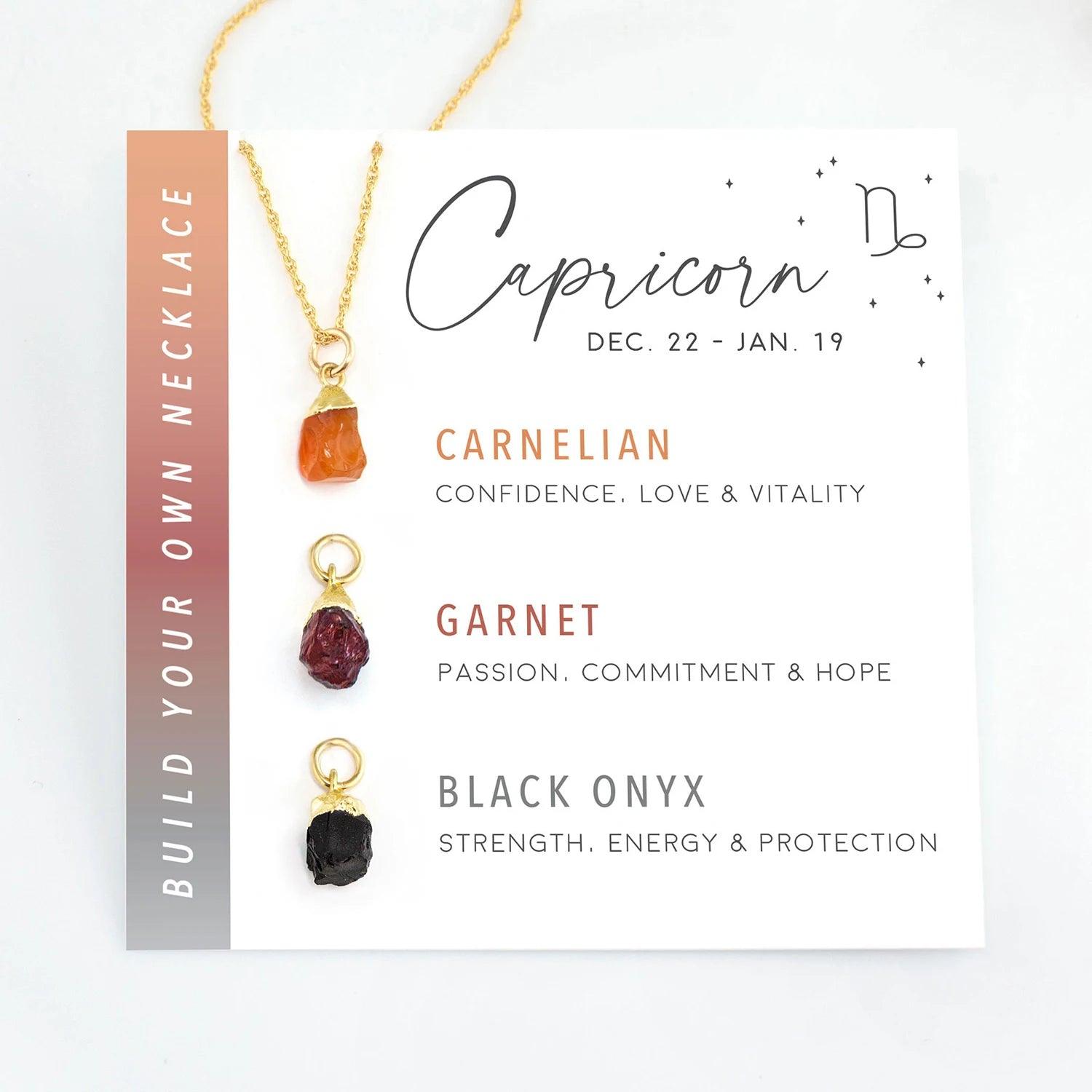 Natural Gemstones Zodiac Necklace - Jewelled Me
