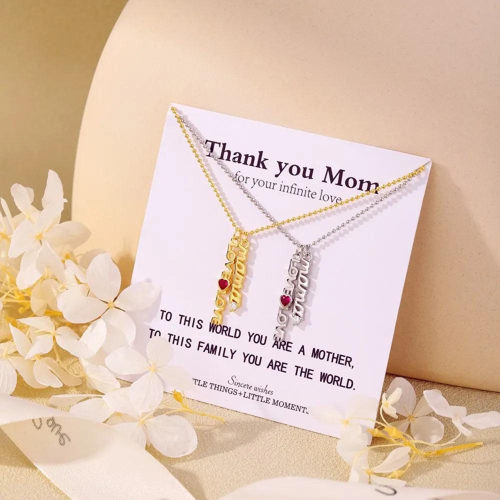 Love, ❤️, Love Mama Necklace - Jewelled Me