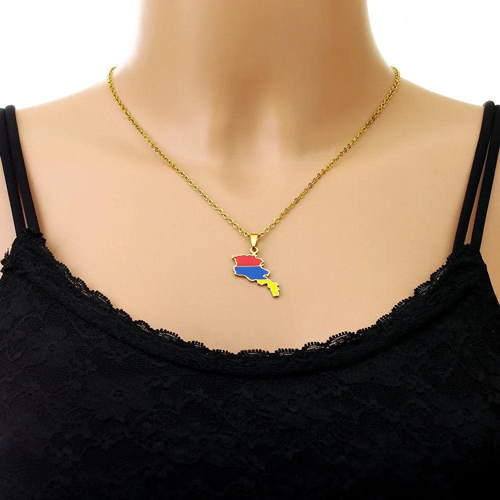 Asian & Oceanian Country/Flag Necklaces - Jewelled Me