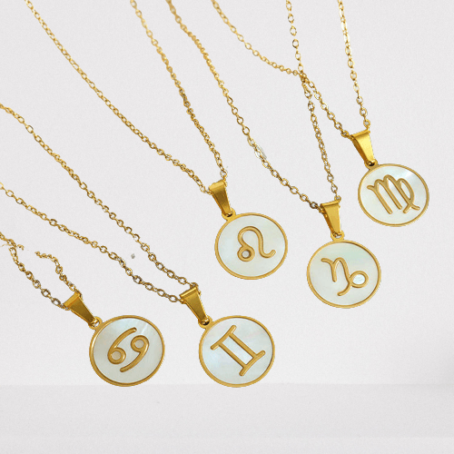 White Shell Zodiac Pendant - Jewelled Me