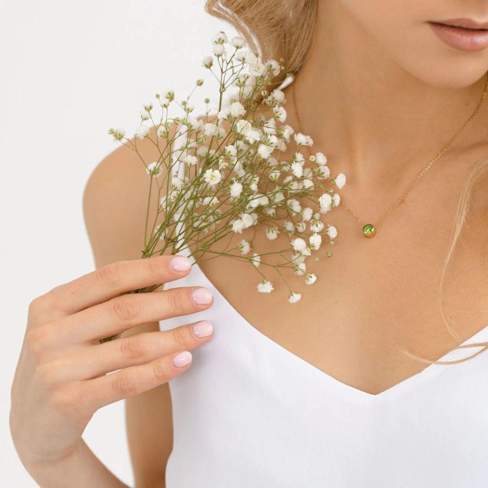 Bezel Birthstone Necklace (14k Gold Plated) - Jewelled Me