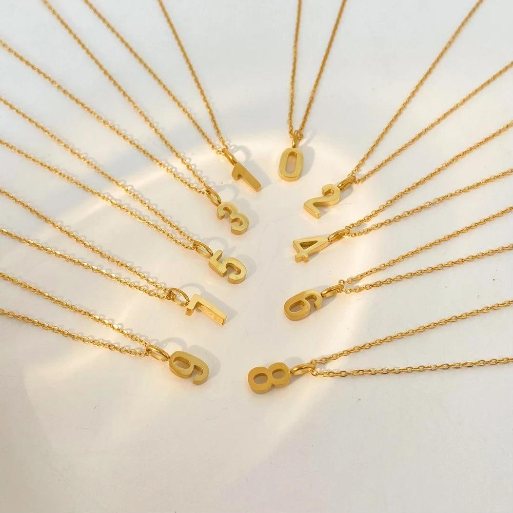 Dainty Number Necklace - Jewelled Me