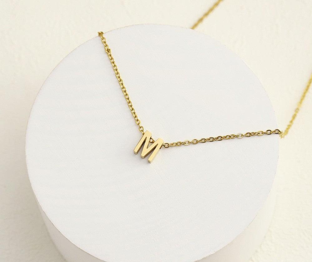 Dainty Initial Necklace (14k Gold-Plated) - Jewelled Me