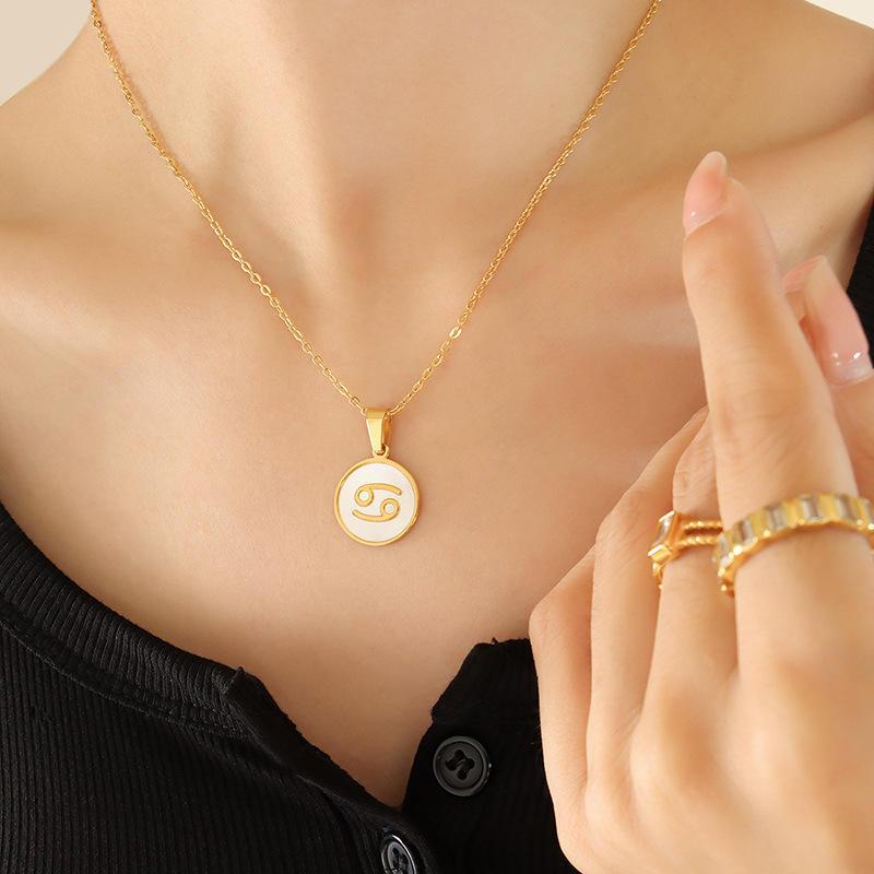 White Shell Zodiac Pendant - Jewelled Me