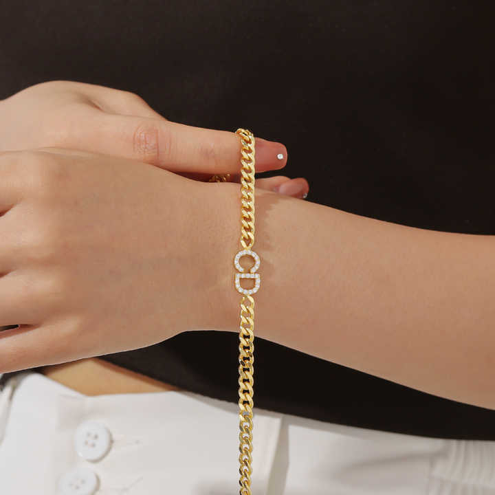 ICED Custom Name Cuban Chain Bracelet - Jewelled Me