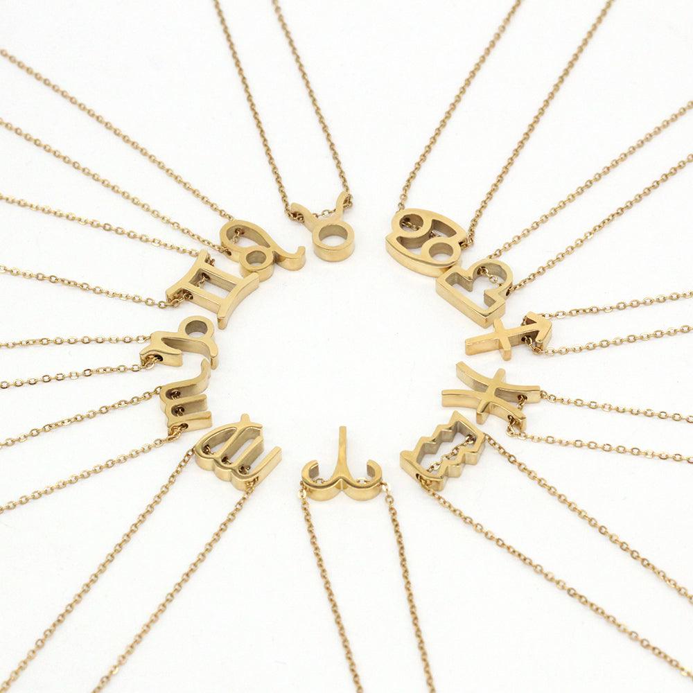 Dainty Zodiac Sign Necklace (14k-Gold Plated) - Jewelled Me