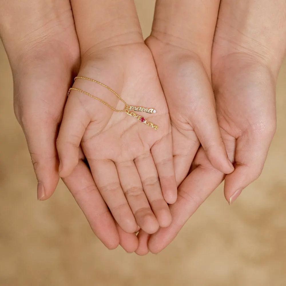 Love, ❤️, Love Mama Necklace - Jewelled Me