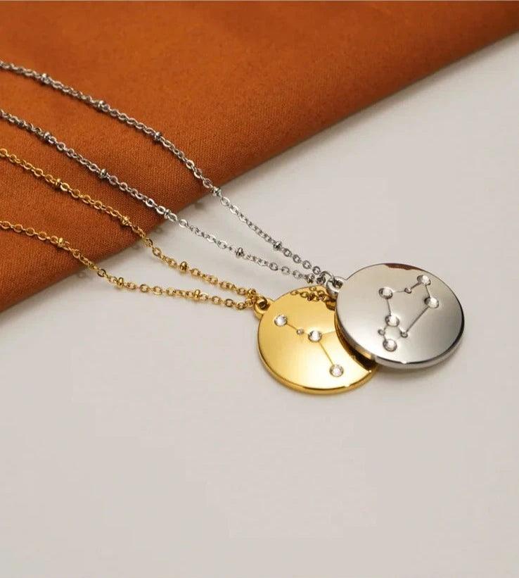 Geometric Disc Star Sign Necklace - Jewelled Me