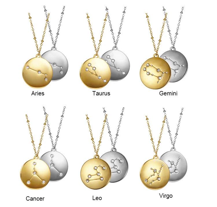 Geometric Disc Star Sign Necklace - Jewelled Me
