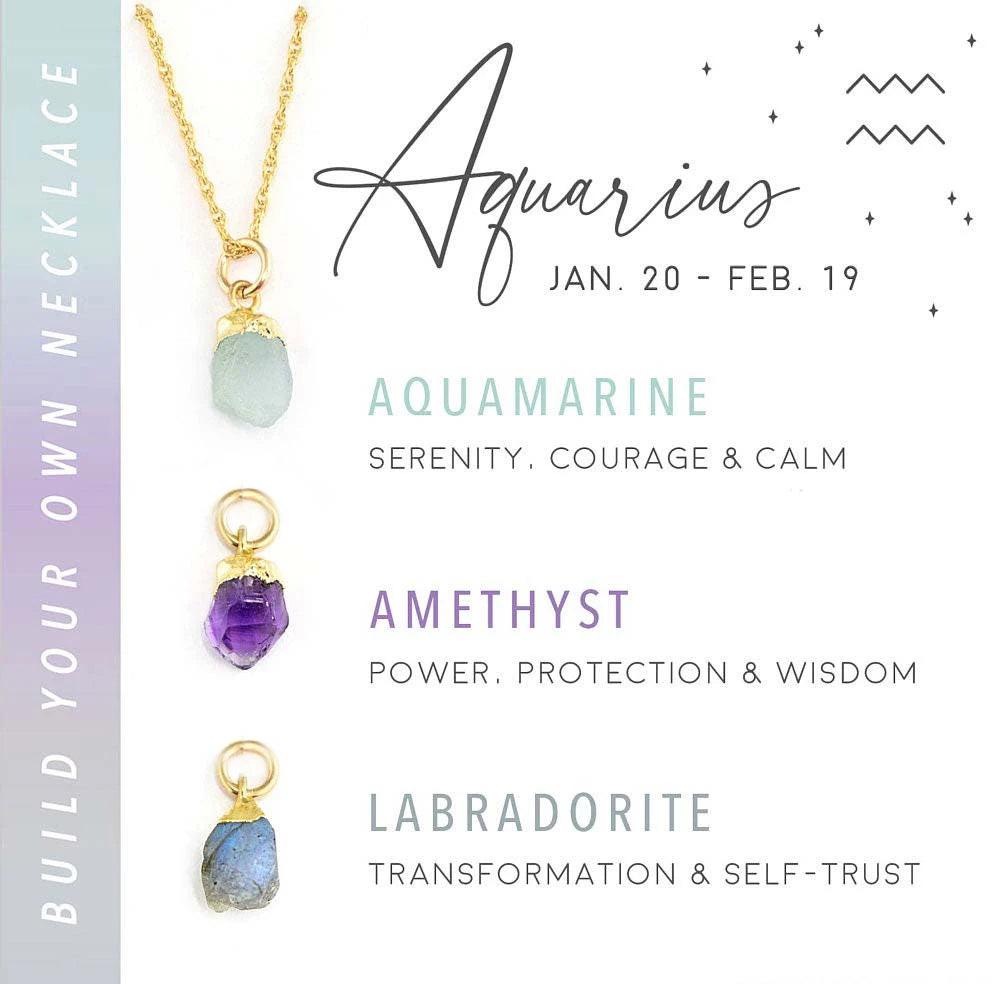 Natural Gemstones Zodiac Necklace - Jewelled Me