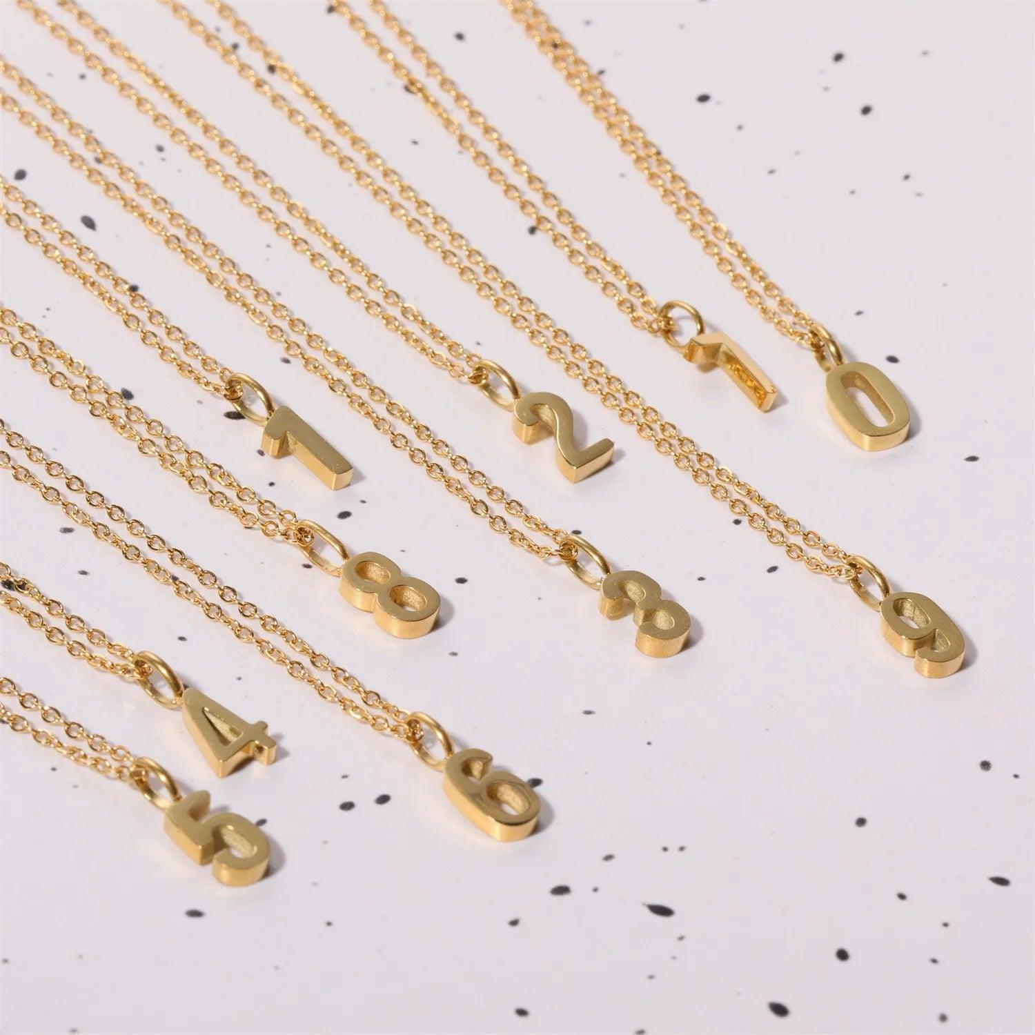 Dainty Number Necklace - Jewelled Me