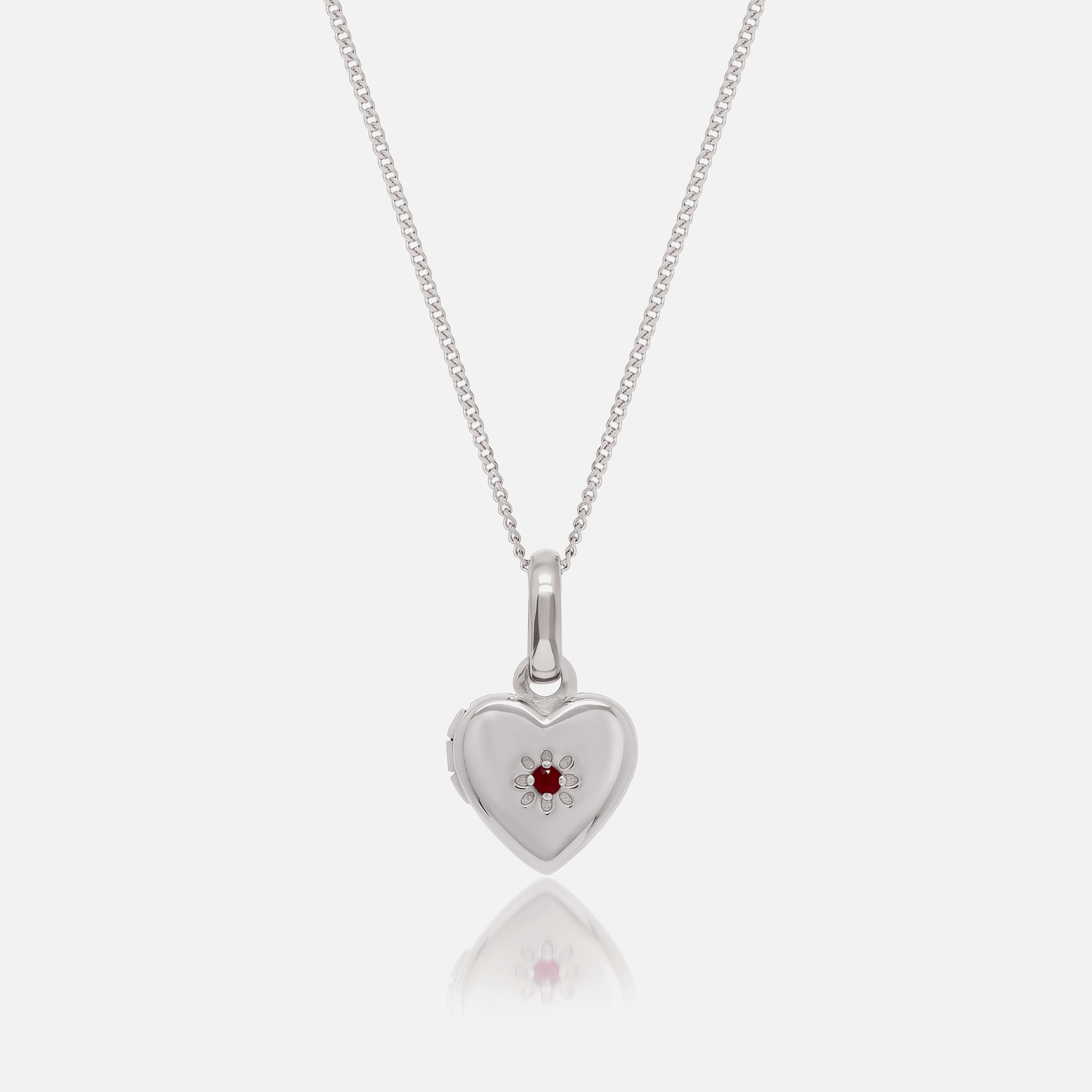 Close-up of the Silver Birthstone Heart Locket cycling through all 12 birthstones – Jewelled Me