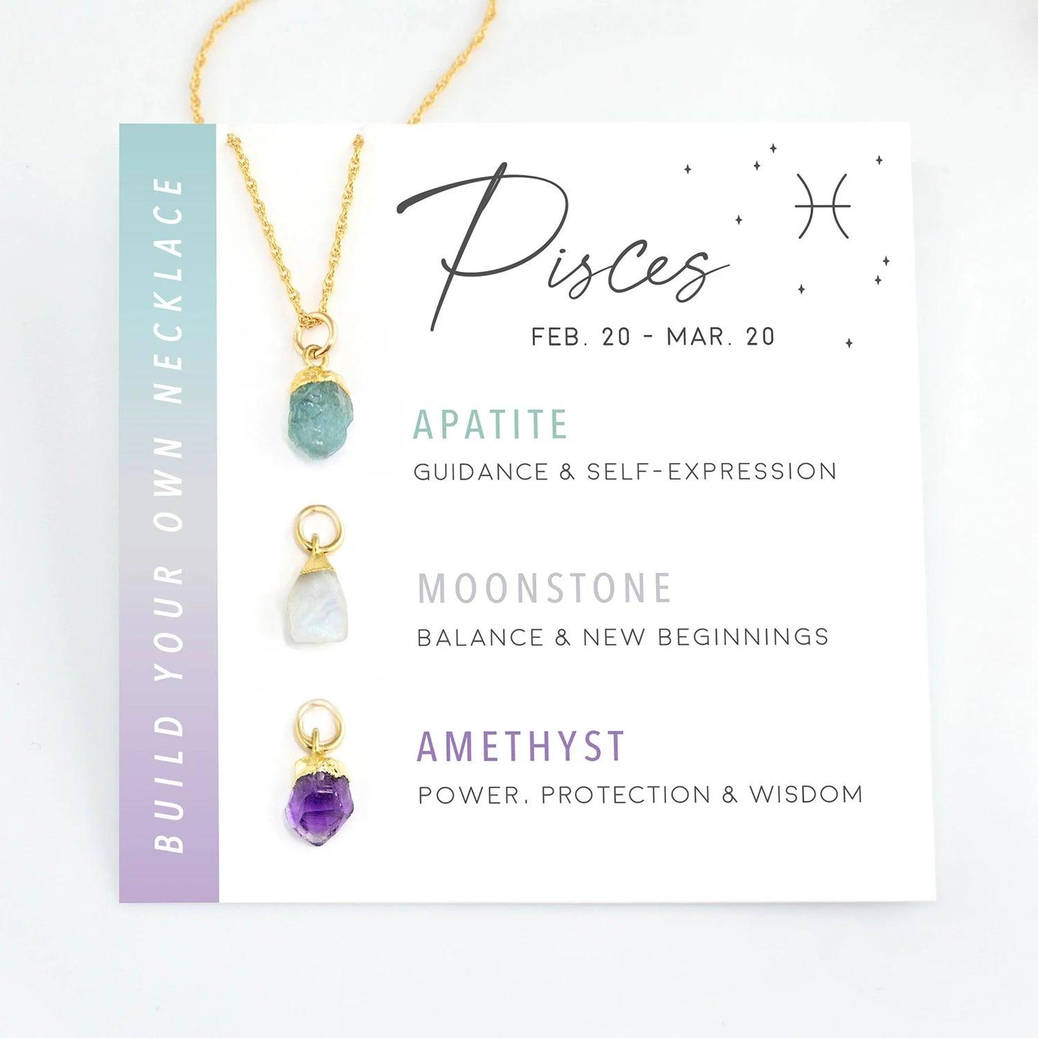 Natural Gemstones Zodiac Necklace - Jewelled Me