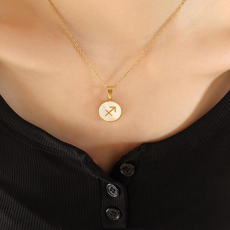 White Shell Zodiac Pendant - Jewelled Me
