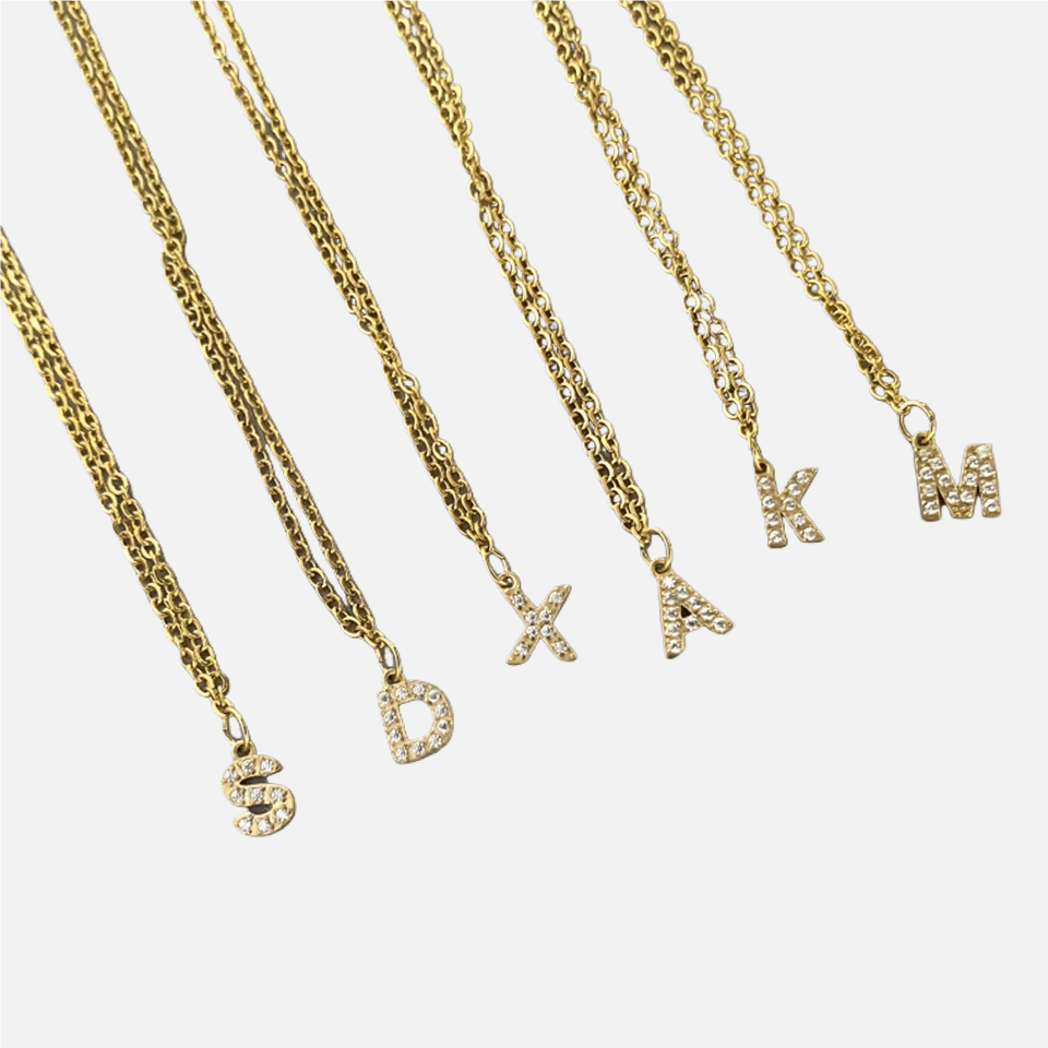 ICED Initial Necklace (14k Gold-Plated) - Jewelled Me