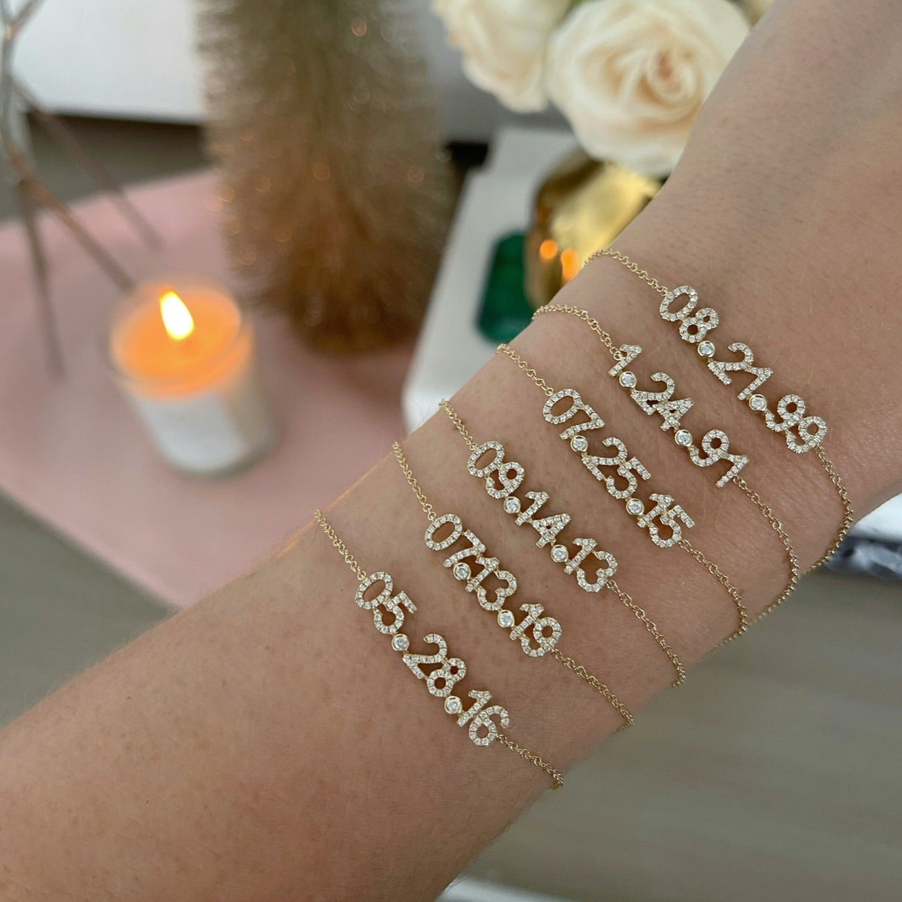 Pave Custom Date Bracelet - Jewelled Me