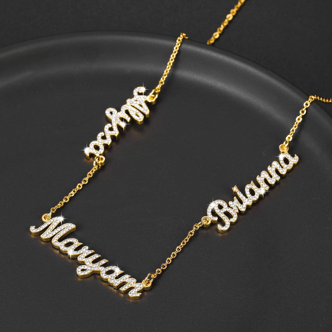 ICED Multiple Name Miami Necklace - Jewelled Me