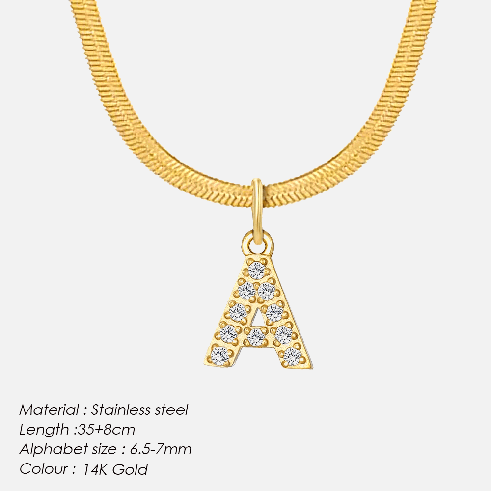 ICED Initial Necklace (14k Gold-Plated) - Jewelled Me