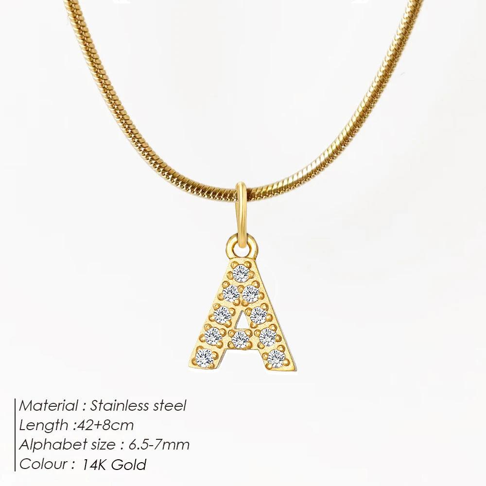 ICED Initial Necklace (14k Gold-Plated) - Jewelled Me