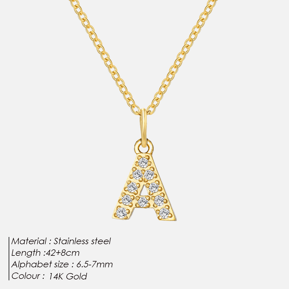 ICED Initial Necklace (14k Gold-Plated) - Jewelled Me