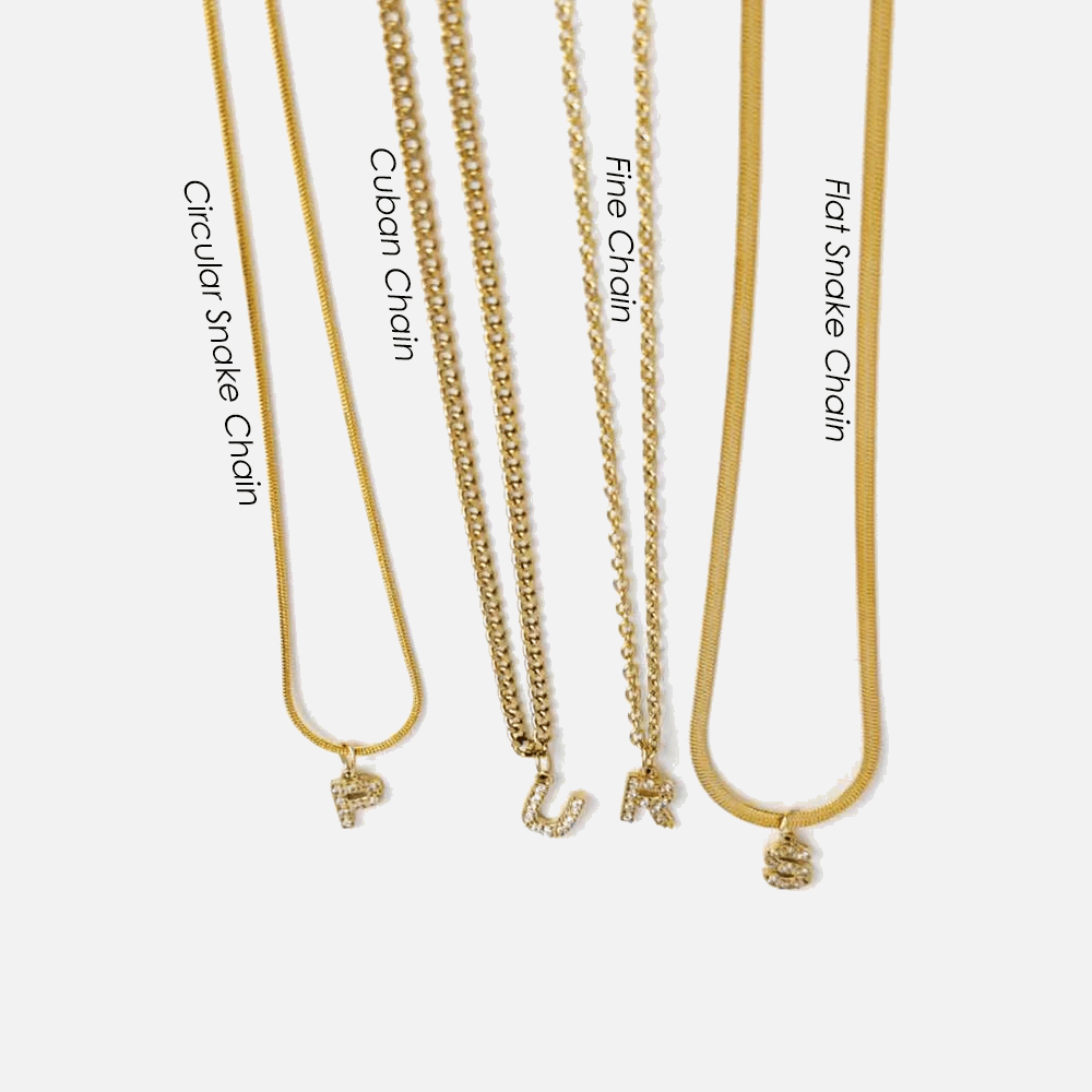 ICED Initial Necklace (14k Gold-Plated) - Jewelled Me