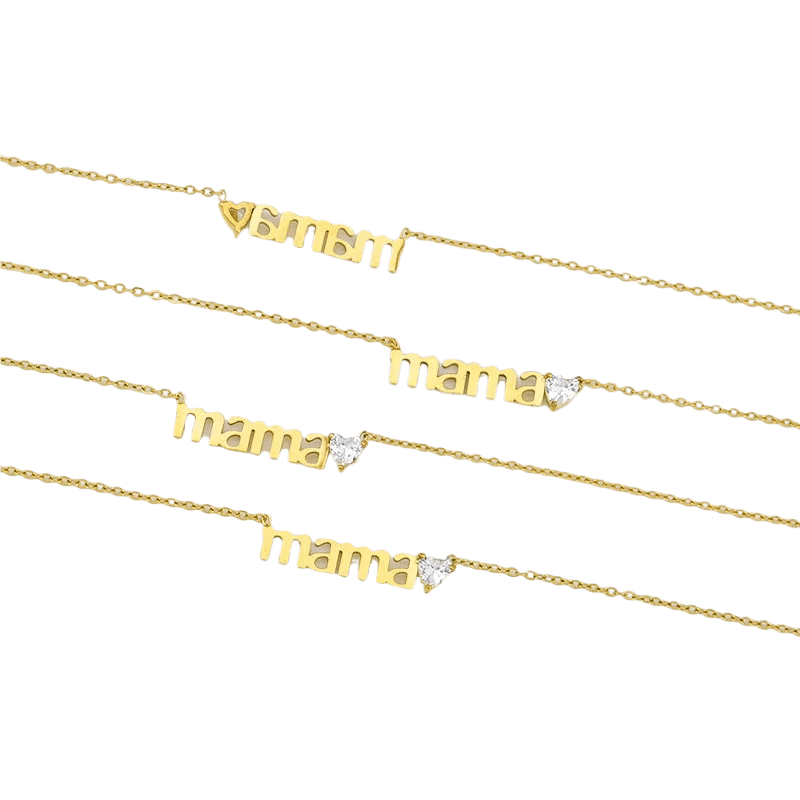 Gemmed Heart Mama Necklace - Jewelled Me