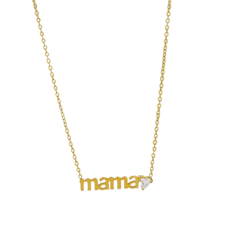 Gemmed Heart Mama Necklace - Jewelled Me