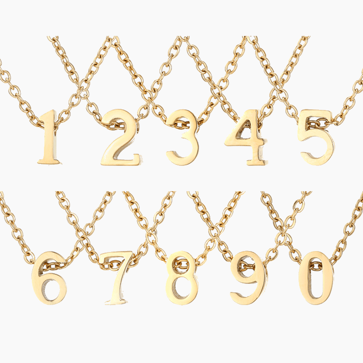 Numbered Pendant Necklace (14K Gold-Plated) - Jewelled Me