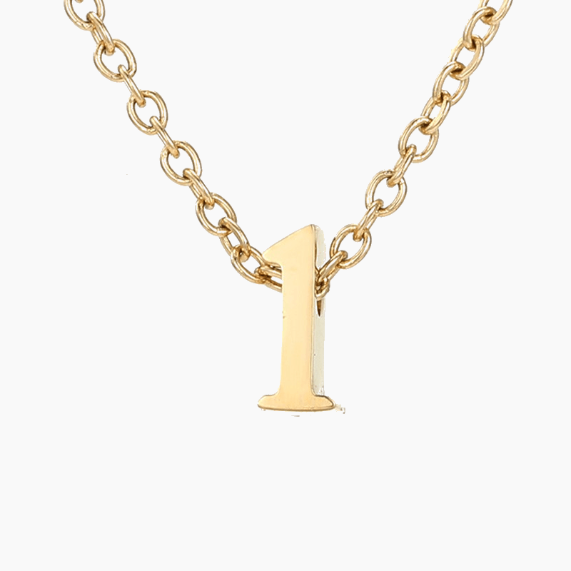 Numbered Pendant Necklace (14K Gold-Plated) - Jewelled Me