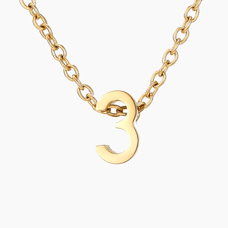 Numbered Pendant Necklace (14K Gold-Plated) - Jewelled Me
