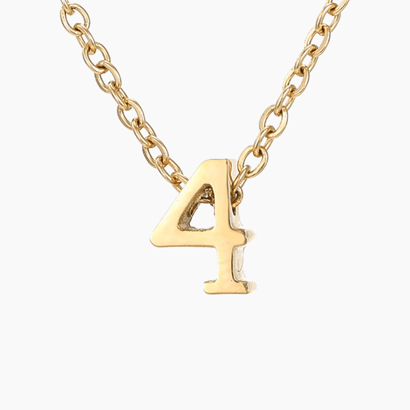 Numbered Pendant Necklace (14K Gold-Plated) - Jewelled Me