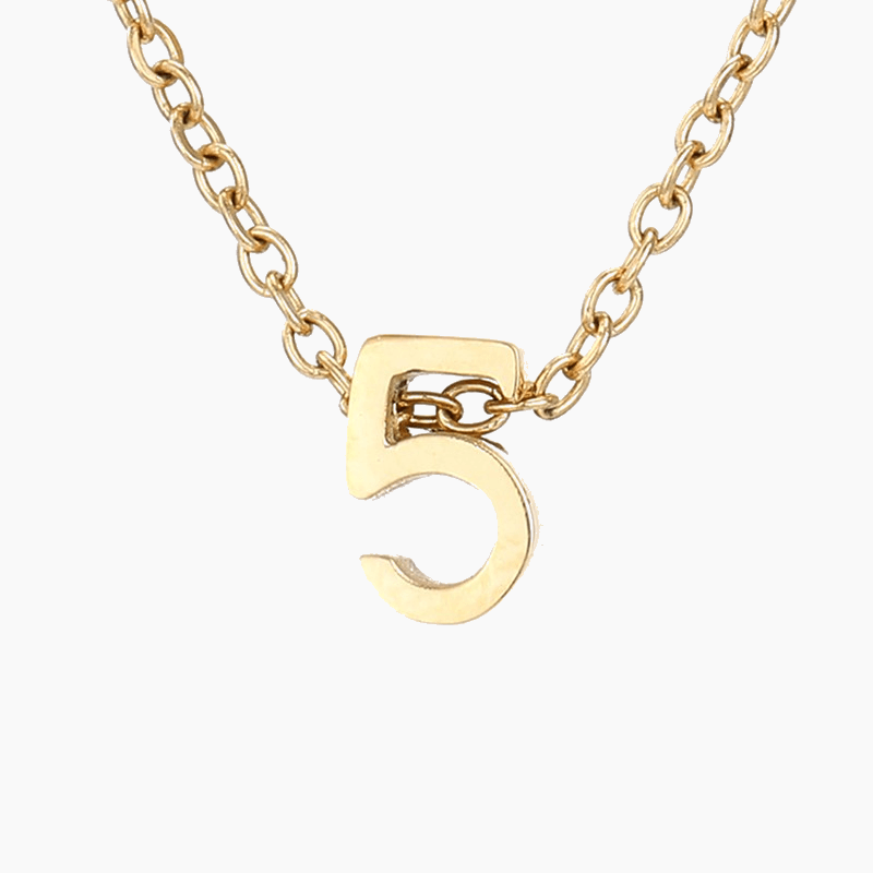 Numbered Pendant Necklace (14K Gold-Plated) - Jewelled Me