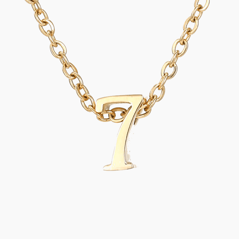 Numbered Pendant Necklace (14K Gold-Plated) - Jewelled Me