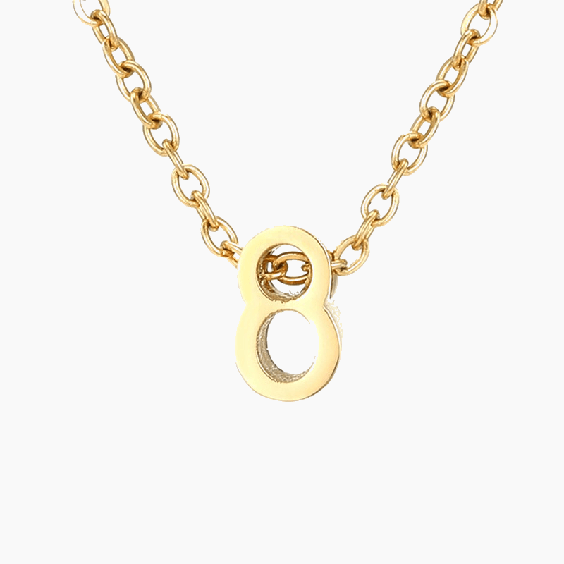 Numbered Pendant Necklace (14K Gold-Plated) - Jewelled Me