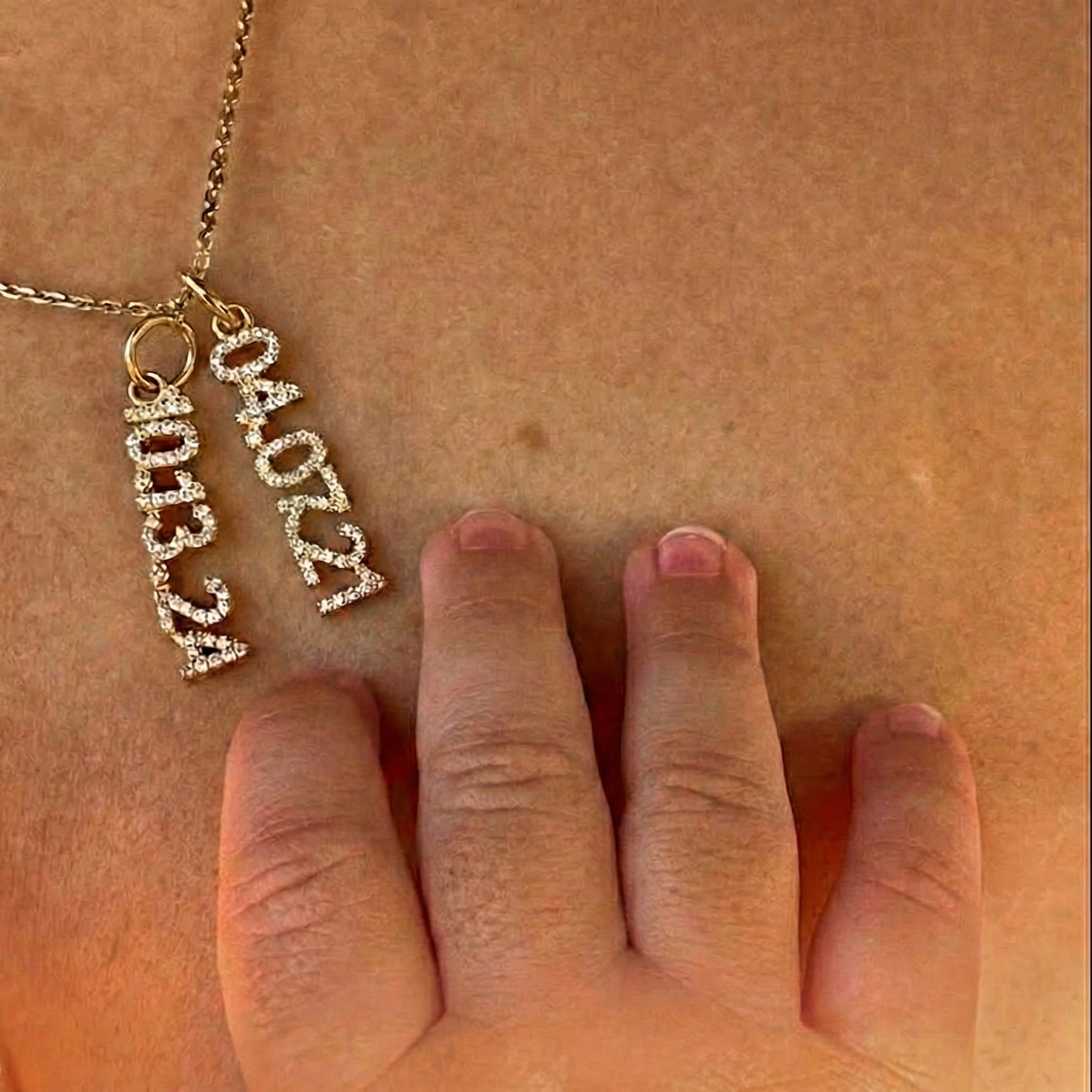 Mini Pave Custom Date Necklaces (Vertical)