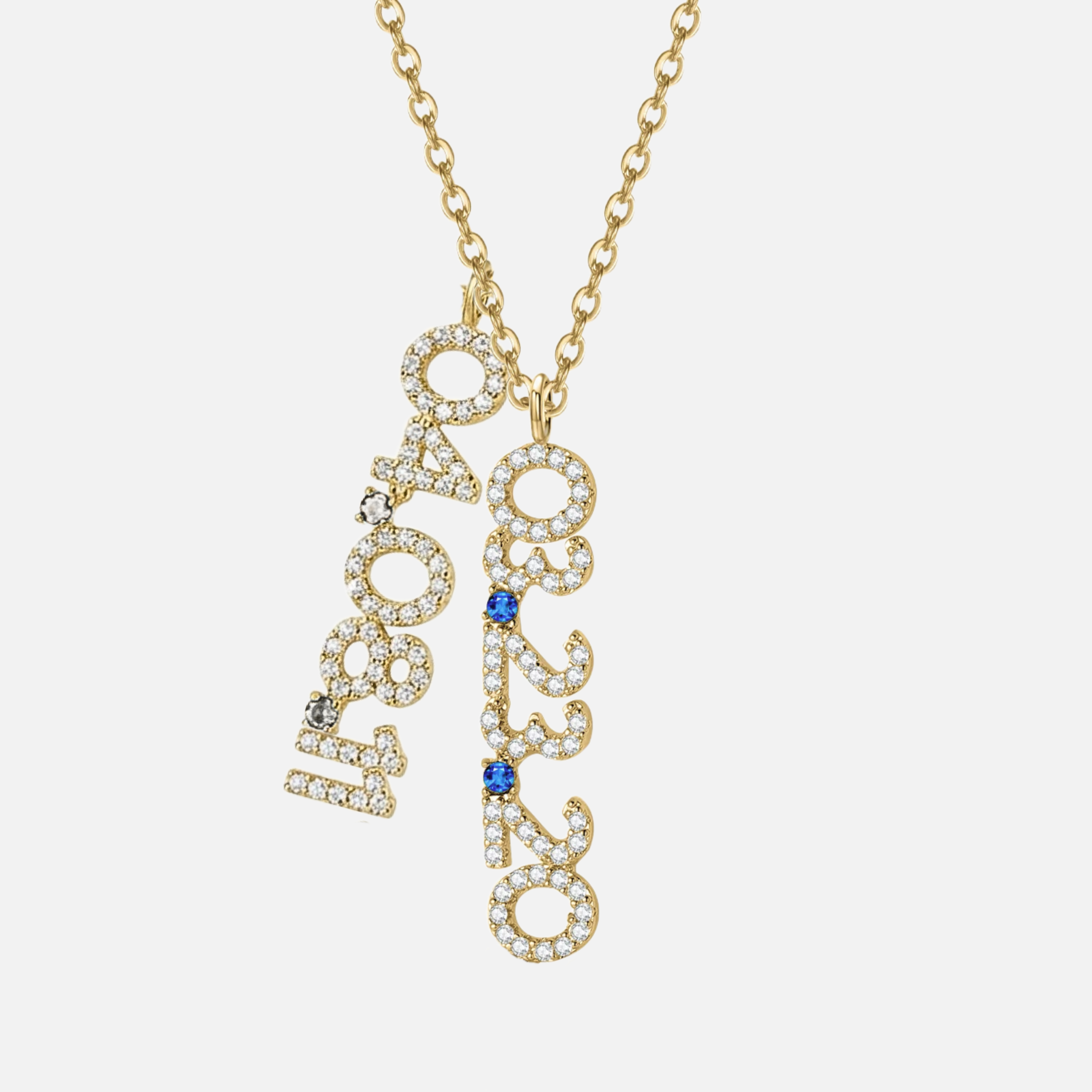 Mini Pave Custom Date Necklaces (Vertical)