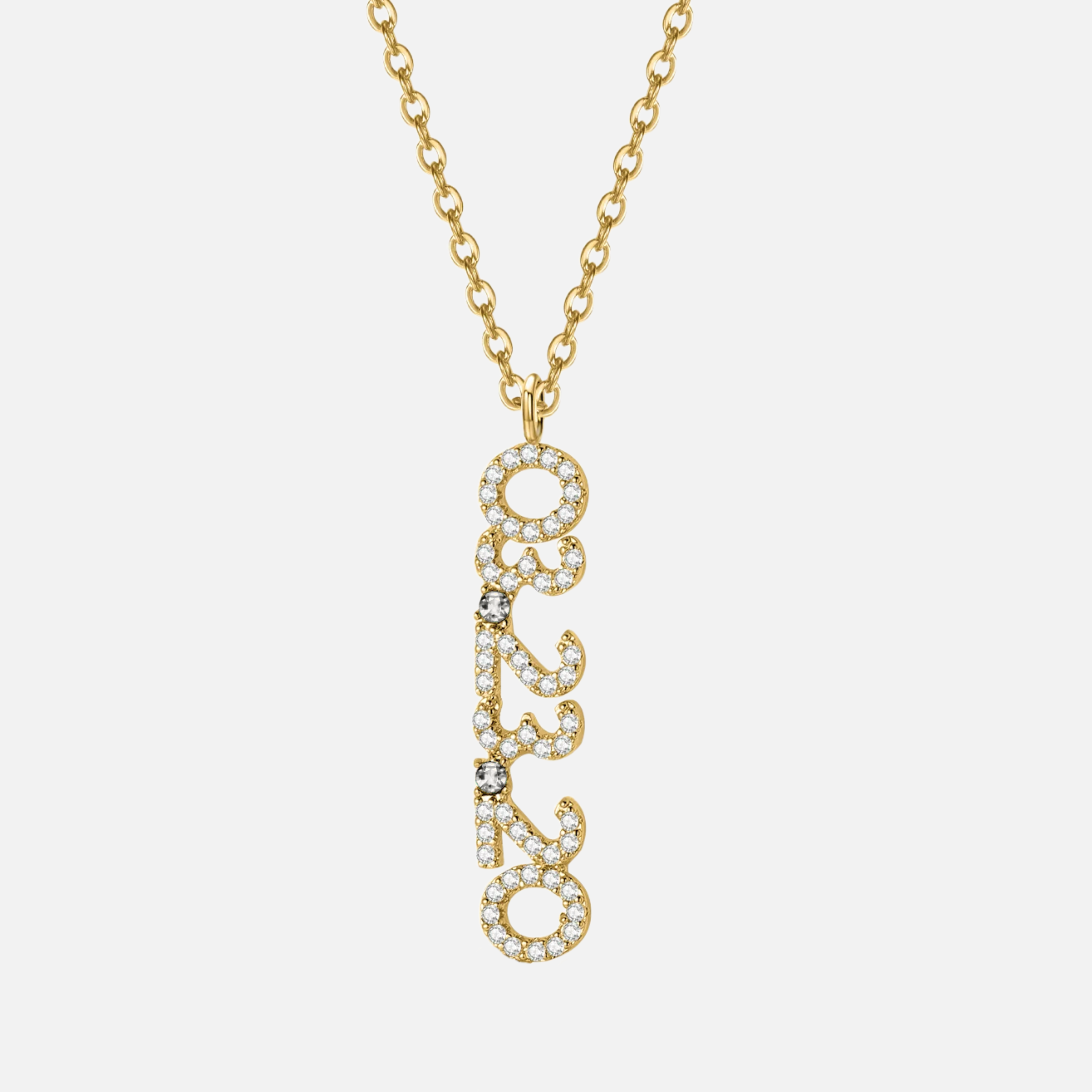 Mini Pave Custom Date Necklaces (Vertical) - Jewelled Me