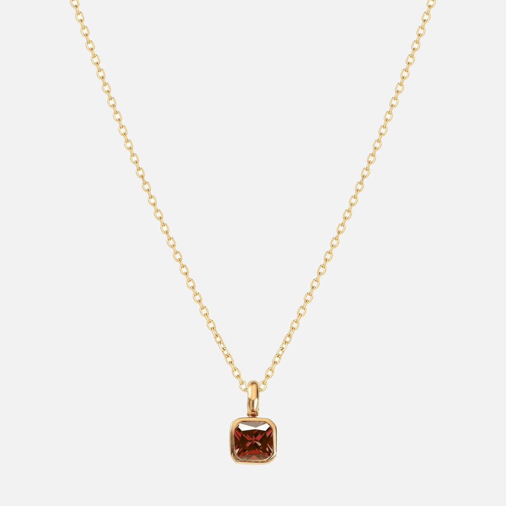 Carré Birthstone Necklace