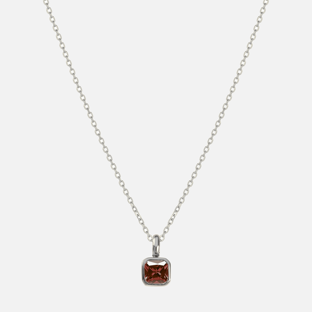 Carré Birthstone Necklace