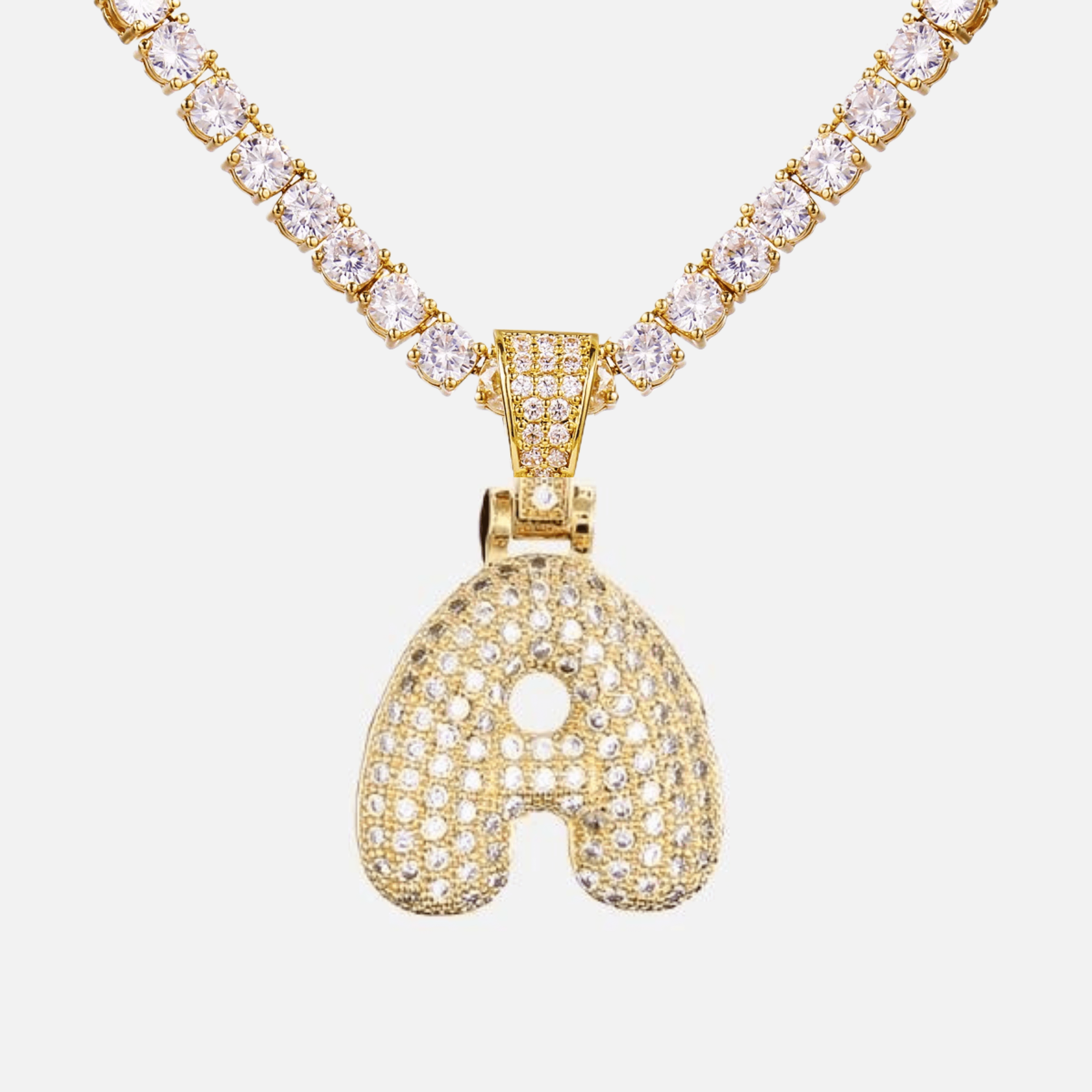 ICED Big Bubble Initial Necklace - Jewelled Me
