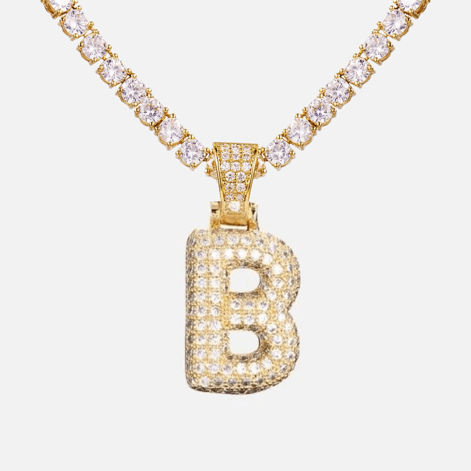 ICED Big Bubble Initial Necklace - Jewelled Me