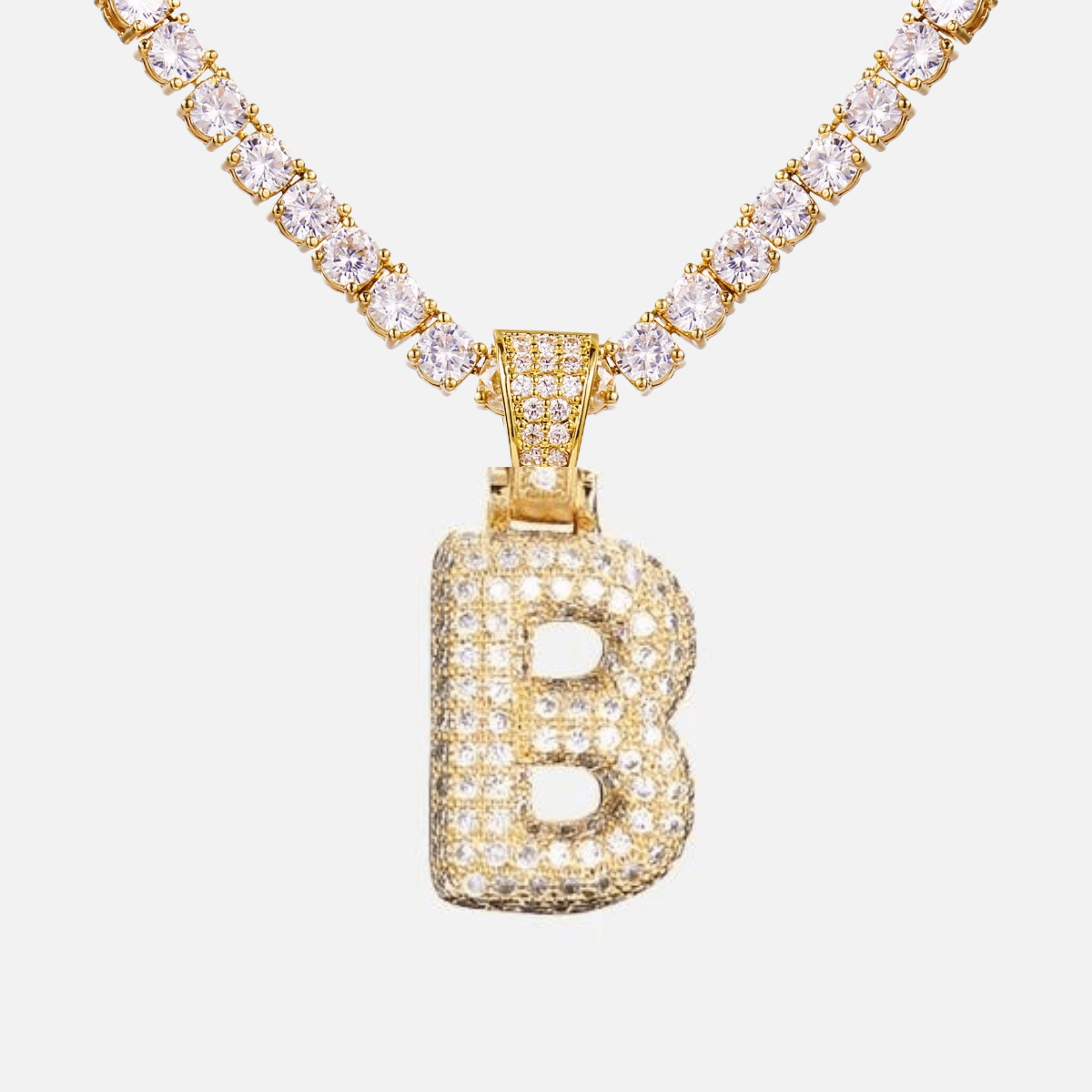 ICED Big Bubble Initial Necklace - Jewelled Me