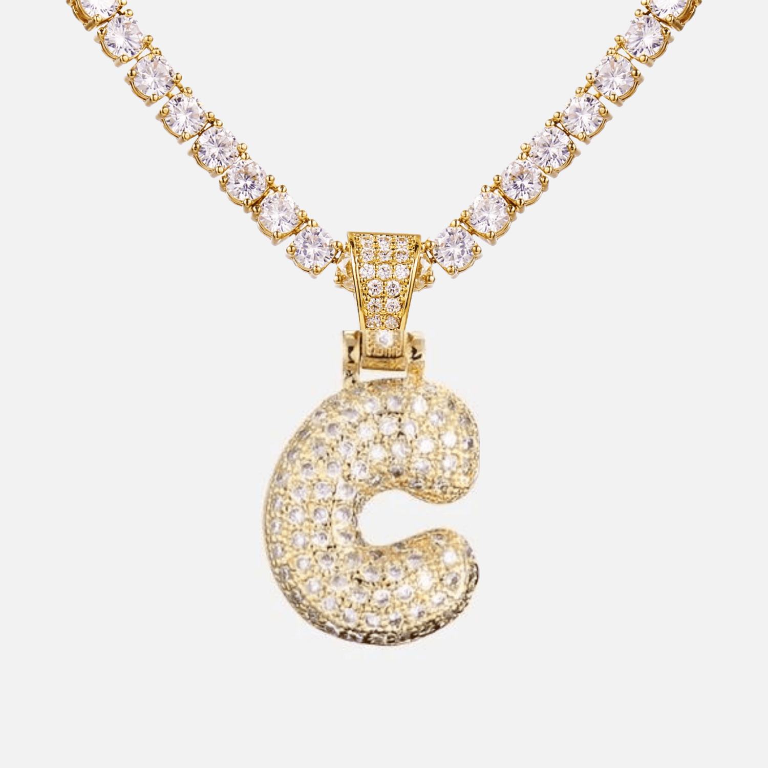 ICED Big Bubble Initial Necklace - Jewelled Me