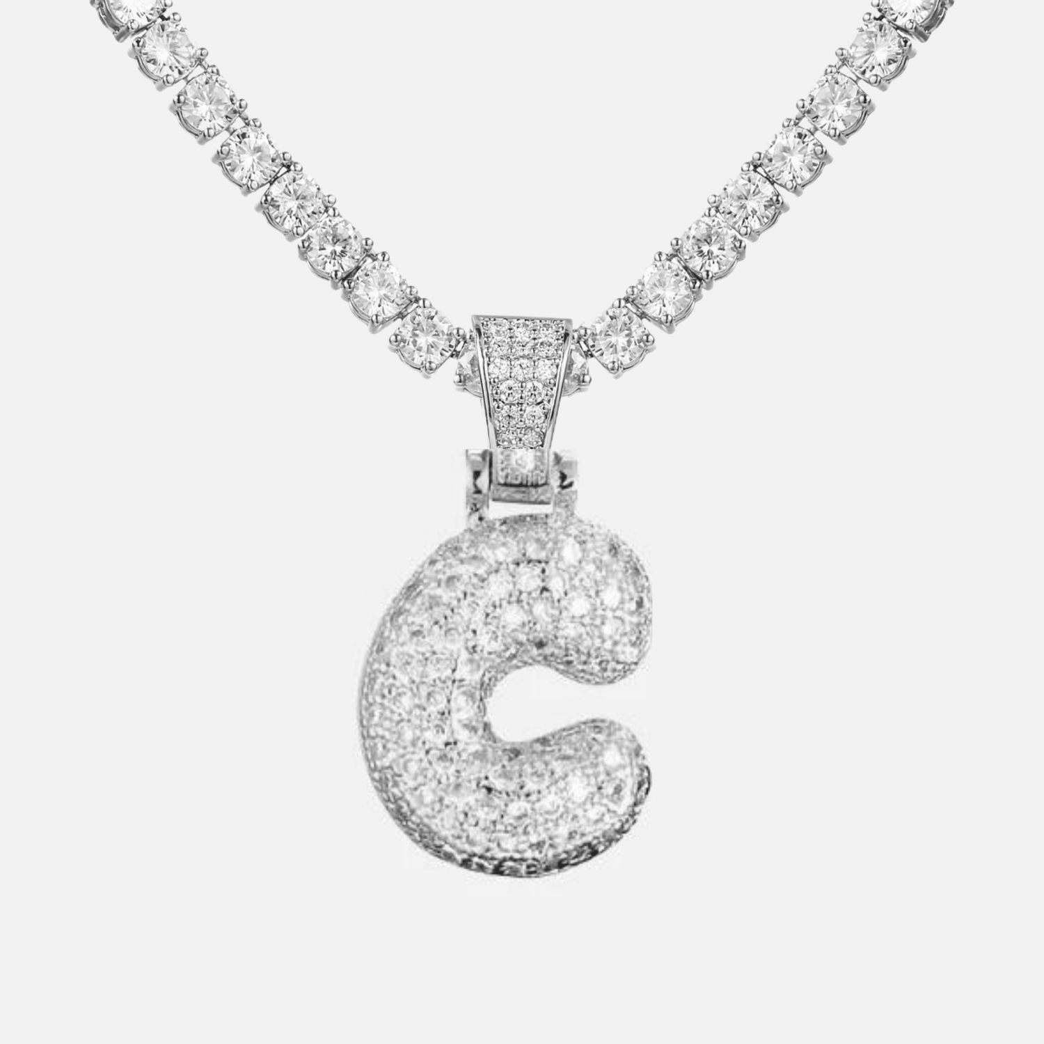ICED Big Bubble Initial Necklace - Jewelled Me