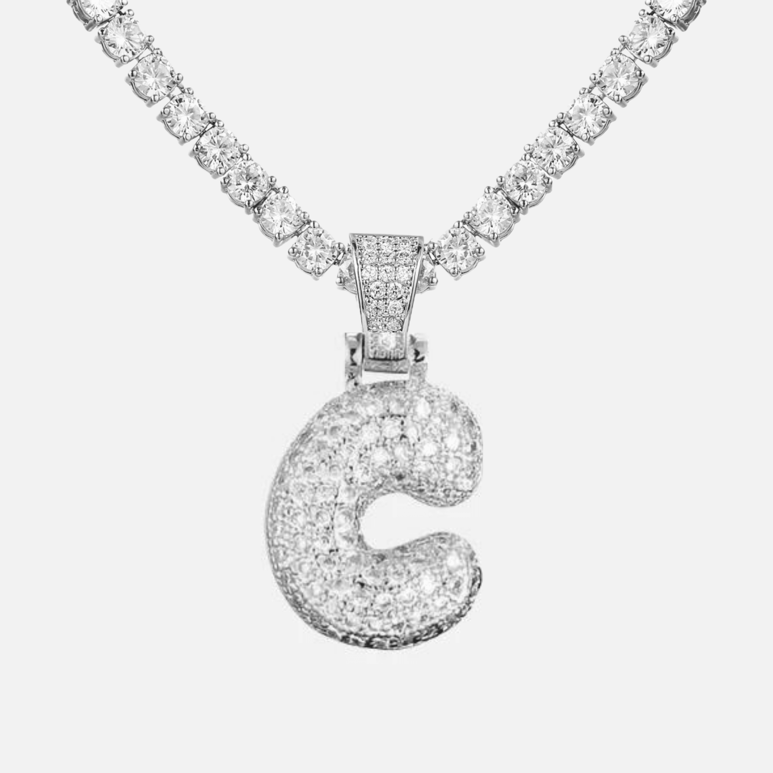 ICED Big Bubble Initial Necklace - Jewelled Me