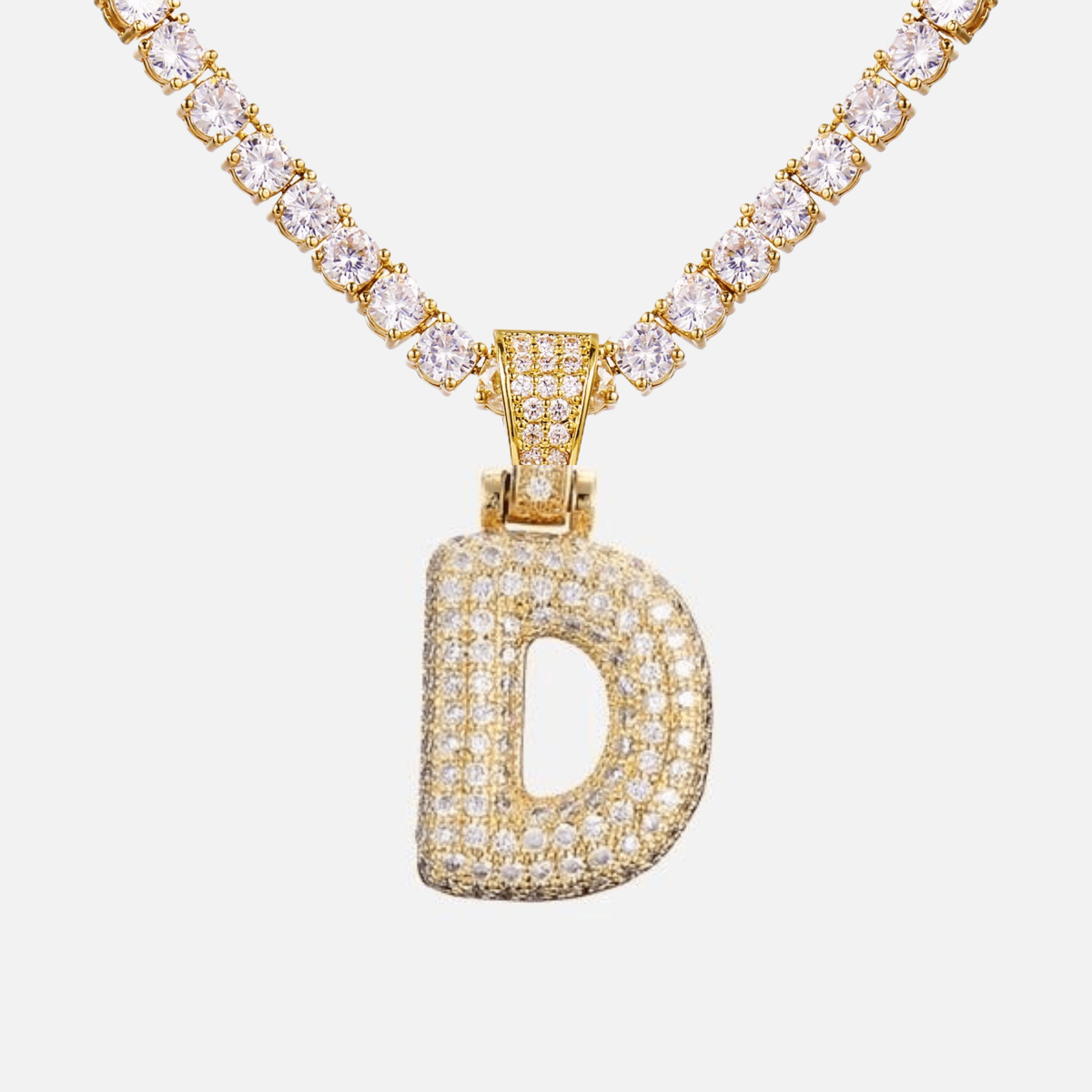 ICED Big Bubble Initial Necklace - Jewelled Me